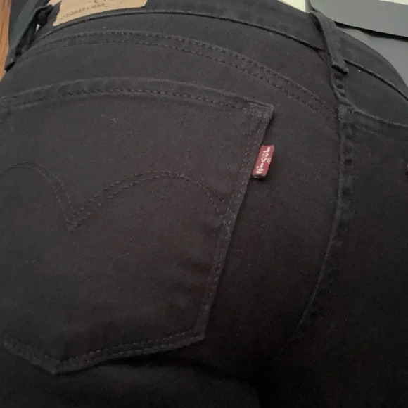 Levi’s San Francisco Demi Curve Classic Straight Leg Indigo Black Denim Jeans 28 - Picture 15 of 15